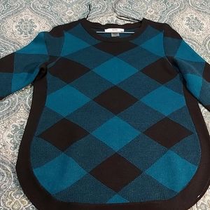 Alia Checkered Black and Blue Top